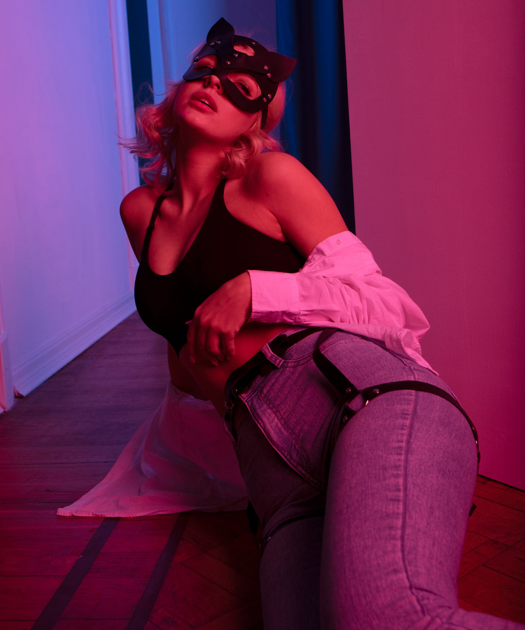 Rozi Leather Black mask